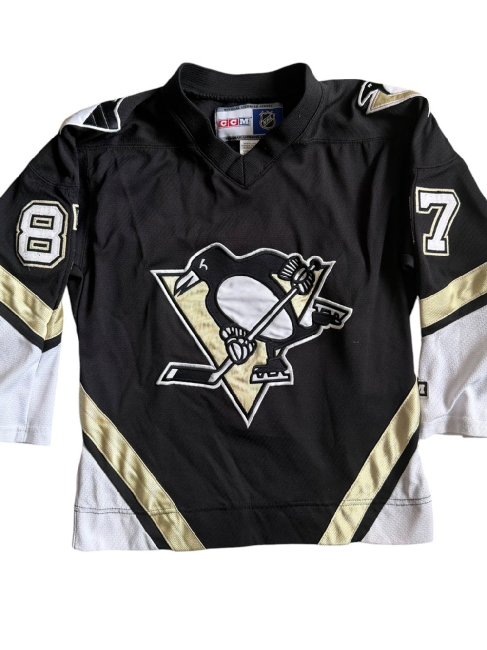 Pittsburgh Penguins Sidney Crosby #87 Retro NHL CCM Hockey Jersey Yth Size: S/M